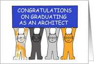 Congratulations on Graduating as an Architect Cartoon Cats card