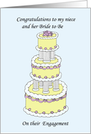 Congratulations Niece and Bride to Be on Engagement Stylish Cake card