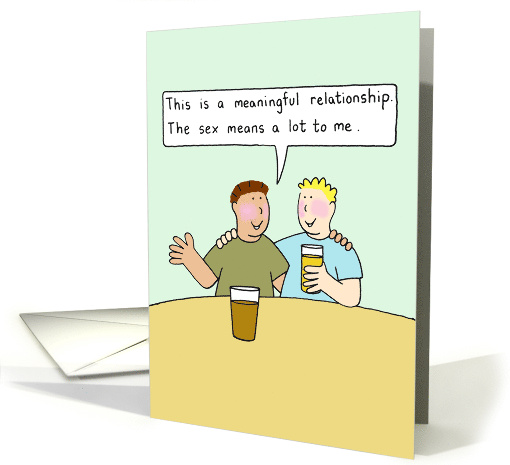 Gay Male Couple Relationship Cartoon Humor card (1345114)
