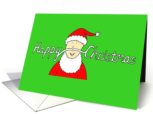 Happy Christmas Cartoon Santa Claus with Festive Mustache humor card