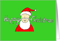 Happy Christmas Cartoon Santa Claus with Festive Mustache humor card