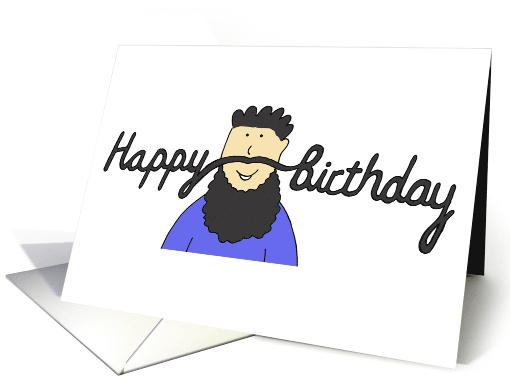 Happy Birthday Mustache Male Cartoon Humor card (1347498)