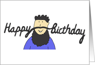 Happy Birthday Mustache Male Cartoon Humor card