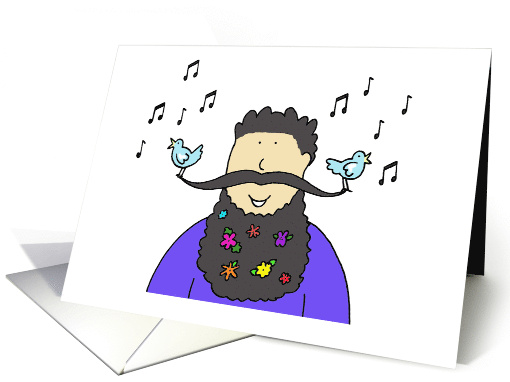 Blank Inside Hipster Mustache Humor Cartoon Beard with... (1347502)