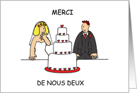 Merci de Nous Deux, French Thank You from Bride and Groom. card