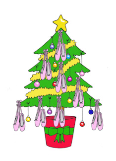 Happy Christmas to Ballet Dancer Festive Tree Ballet Slippers Baubles