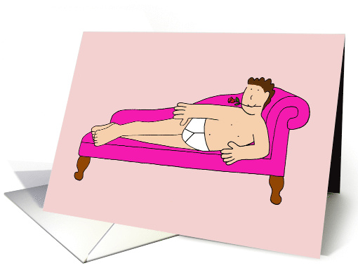 Gay Male Valentine Almost Naked Man Wearing White Underpants card