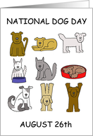 Happy National Dog Day August 26th Cute Cartoon Dogs card