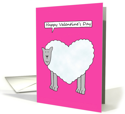 Happy Valentine's Day Heart Shaped Talking Cartoon Sheep card