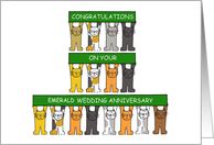 Emerald 55th Wedding Anniversary Congratulations Cartoon Cats card