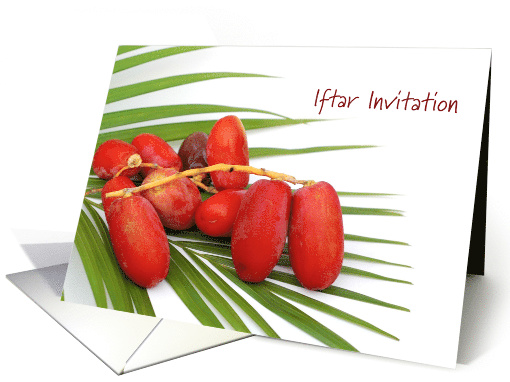 Stylish Iftar Invitation Ripe Dates and Leaf card (1354492)