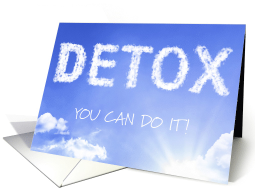 Detox Encouragement Recovery Words in Clouds Support card (1354744)