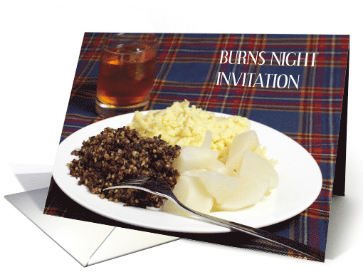 Scottish Burns Night Invitation January 26th Whisky and Haggis card