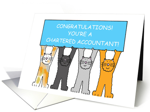 Congratulations on Becoming a Chartered Accountant Cartoon Cats card