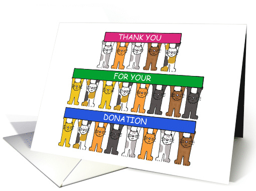 Thank You for Your Donation, Cartoon Cats. card (1358080)