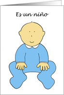 Es un nio it’s a Boy Announcement New Baby in Spanish card