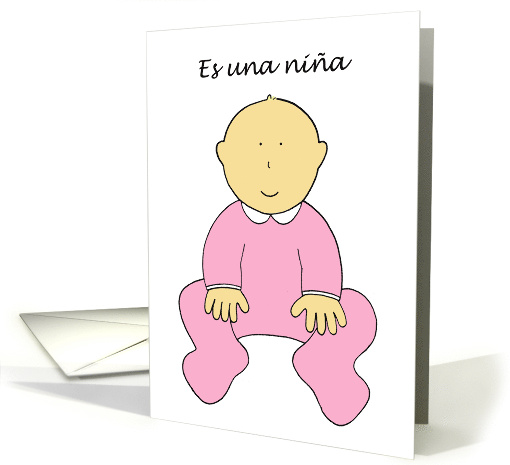 Es Una Nia it's a Girl Announcement New Baby in Spanish card
