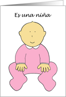 Es Una Nia it’s a Girl Announcement New Baby in Spanish card