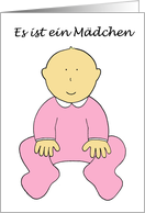 Es ist ein Mdchen New Baby Girl in German Cute Cartoon Baby card