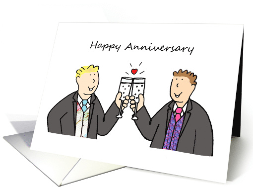 Happy Anniversary Two Grooms Civil Union or Wedding... (1360394)