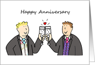 Happy Anniversary Gay Grooms Civil Partnership or Wedding for Partner card