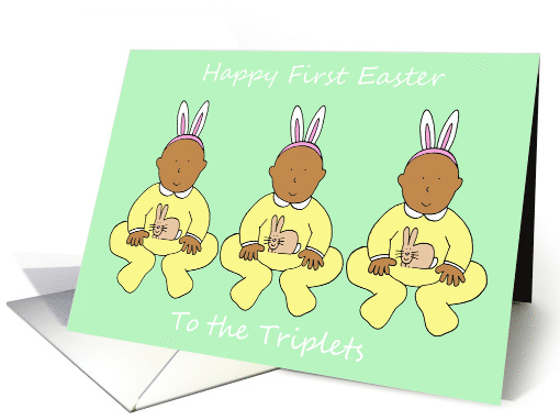 Triplets First Easter African American Babies Wearing... (1361158)