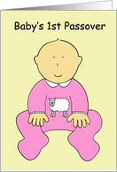 Baby Girl’s First Passover Cute Cartoon Baby card