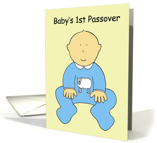 Baby Boy's First Passover Cute Cartoon Baby card (1361396)