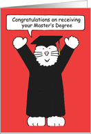 Congratulations on Receiving Your Master’s Degree Cartoon Cat card