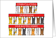 Congratulations on Receiving Your Masters Degree Cartoon Cats card
