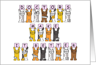 Happy Doctors Day Cute Cartoon Cats Wearing Bandages card