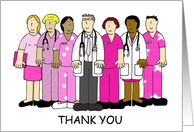 Thank You to Breast Cancer Team of Nurses and Doctors in Pink card