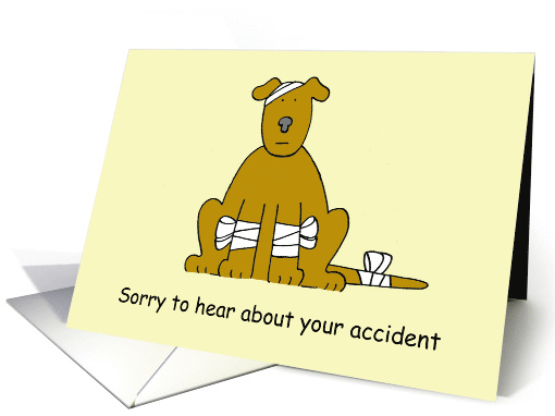 Speedy Recovery from Accident Sweet Cartoon Puppy in Bandages card