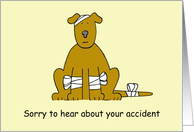 Speedy Recovery from Accident Sweet Cartoon Puppy in Bandages card