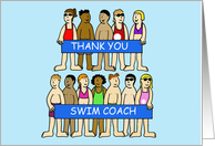 Thank You Swimming Coach Cartoon Group of Children card