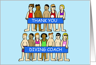 Thank You Diving Coach Cartoon Group of Youngsters card