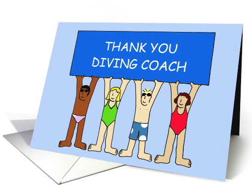 Thank You Diving Coach Humorous Cartoon Young People card (1365128)