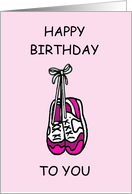 Happy Birthday for Female Runner or Athlete Cartoon Training Shoes card