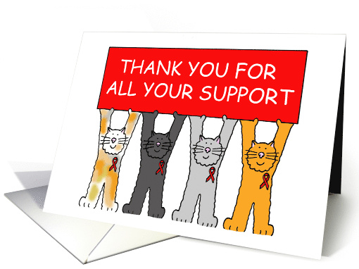 Red Ribbon HIV Thanks for Your Support Blank Inside card (1370084)