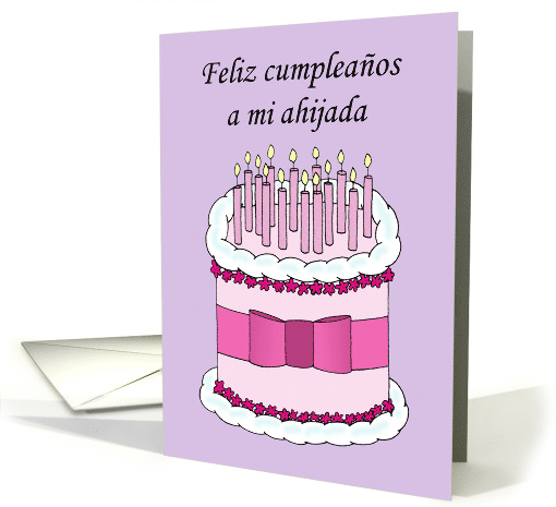 Happy Birthday Goddaughter in Spanish Pretty Cake and Candles card