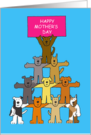 Happy Mother’s Day for Mum for Dog Lovers Cartoon Dogs card