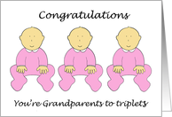 Congratulations You’re Grandparents to Triplets Three Baby Girls card