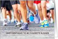 Happy Birthday to My Favorite Runner Mass Race Start Training Shoes card