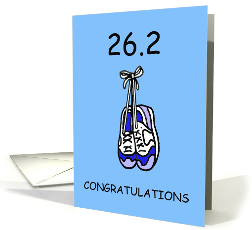 26.2 Congratulations to Male Marathon Runner Training Shoes card