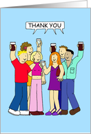 Thank You for a Great Party Cartoon a Group of People Having Fun card