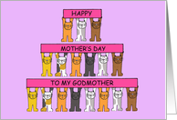 Happy Mother’s Day to My Godmother Cute Cartoon Cats card