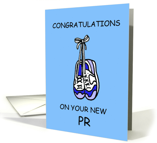 Congratulations on New Personal Record for Male Runner Cartoon card