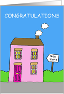 Congratulations on Moving in Together, Cute Cartoon House. card