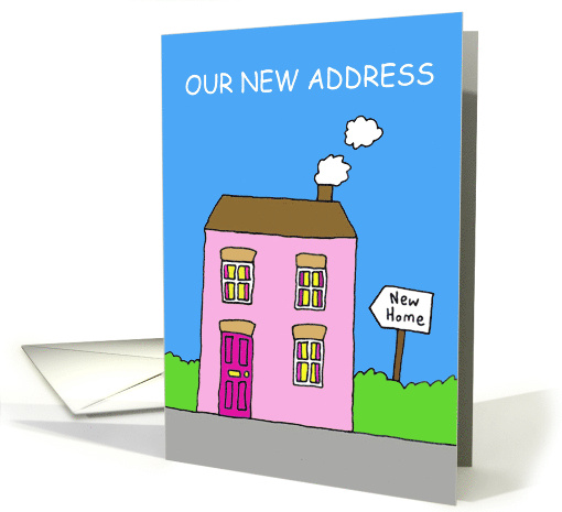 Our New Address House Move Cartoon New Home card (1376586)