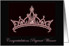 Congratulations Pageant Winner, Sparkling Pale Pink Tiara. card